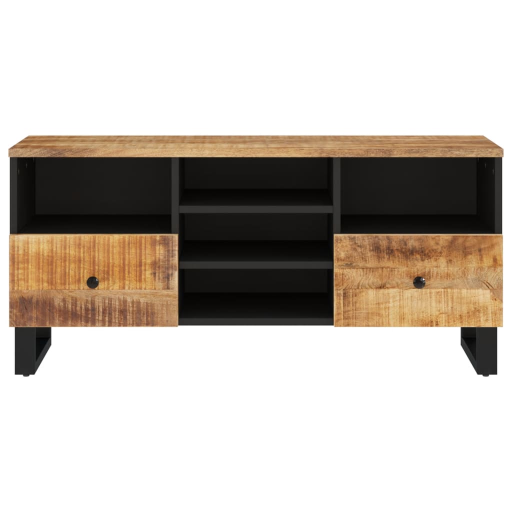 Meuble TV 100x33x46 cm en bois d'acacia massif et dérivé du bois