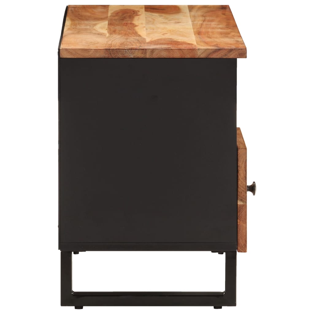 Meuble TV 100x33x46 cm en bois d'acacia massif et dérivé du bois