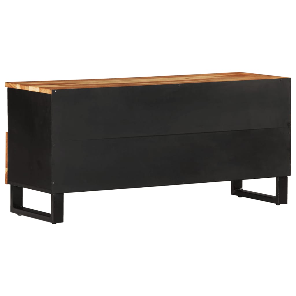 Meuble TV 100x33x46 cm en bois d'acacia massif et dérivé du bois