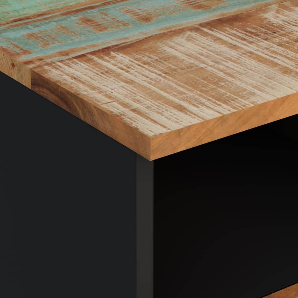 Meuble TV 100x33x46 cm en bois d'acacia massif et dérivé du bois