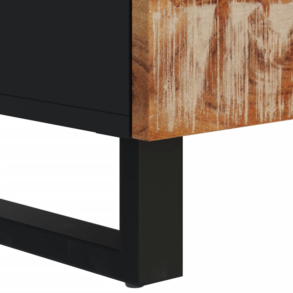 Meuble TV 100x33x46 cm en bois d'acacia massif et dérivé du bois