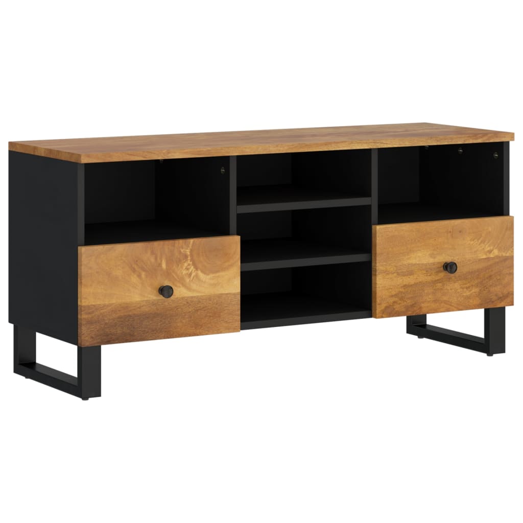 Meuble TV 100x33x46 cm en bois d'acacia massif et dérivé du bois