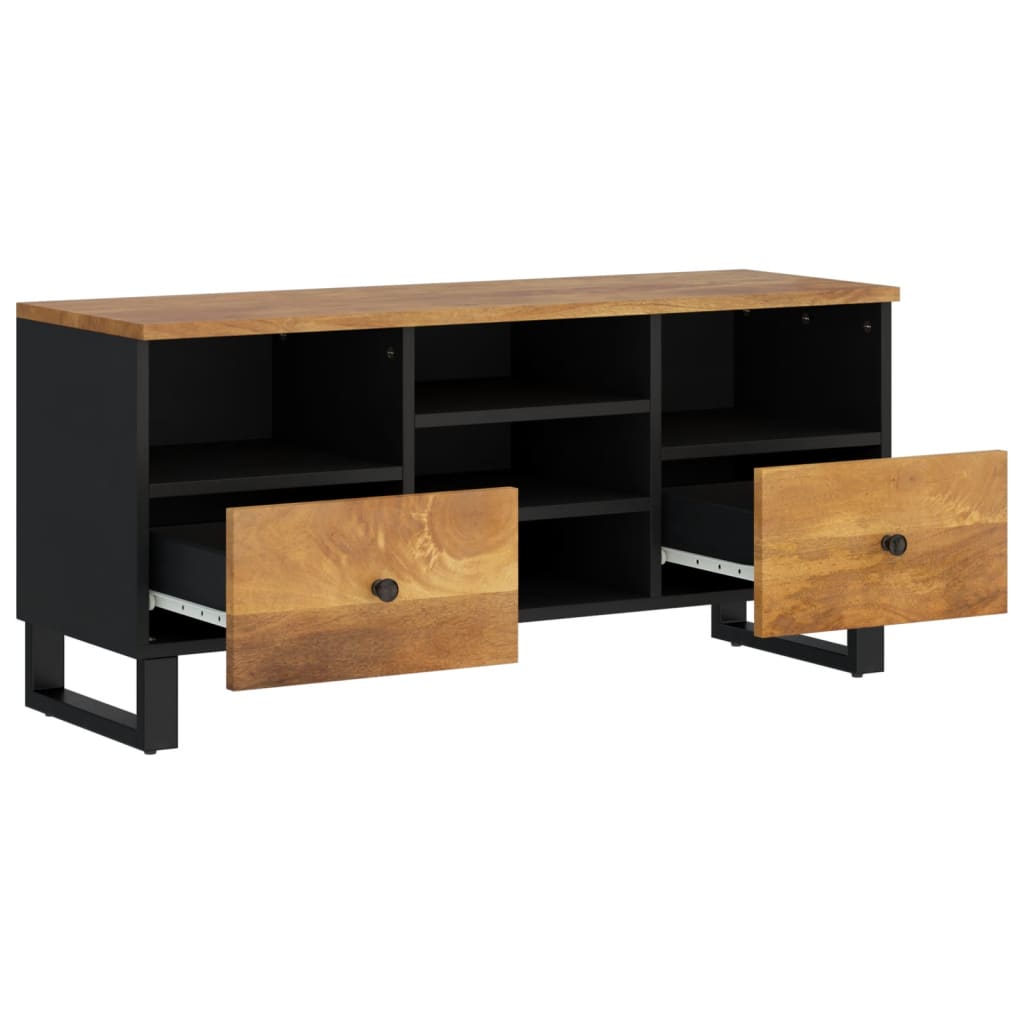 Meuble TV 100x33x46 cm en bois d'acacia massif et dérivé du bois