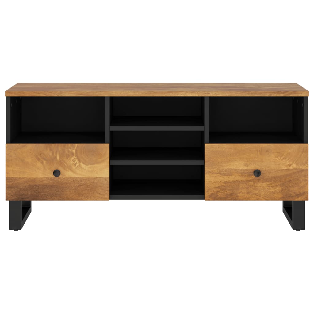 Meuble TV 100x33x46 cm en bois d'acacia massif et dérivé du bois