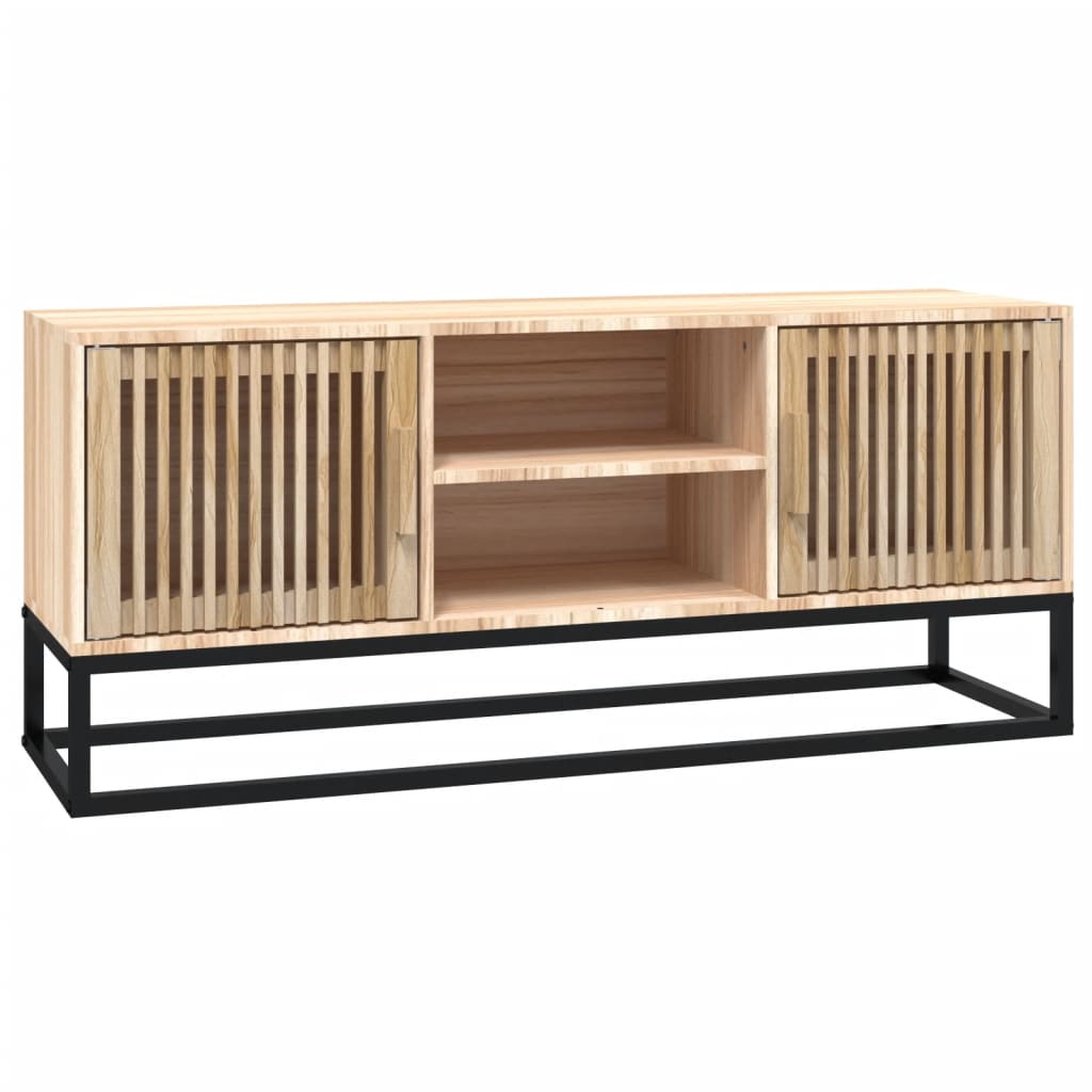 Tv-meubel 105x30x45 cm bewerkt hout en ijzer zwart