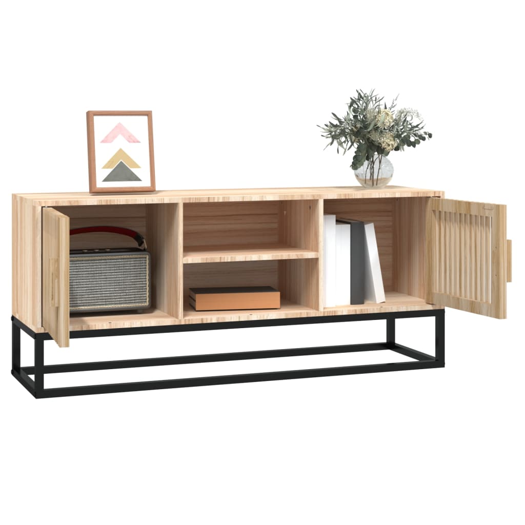 Tv-meubel 105x30x45 cm bewerkt hout en ijzer zwart