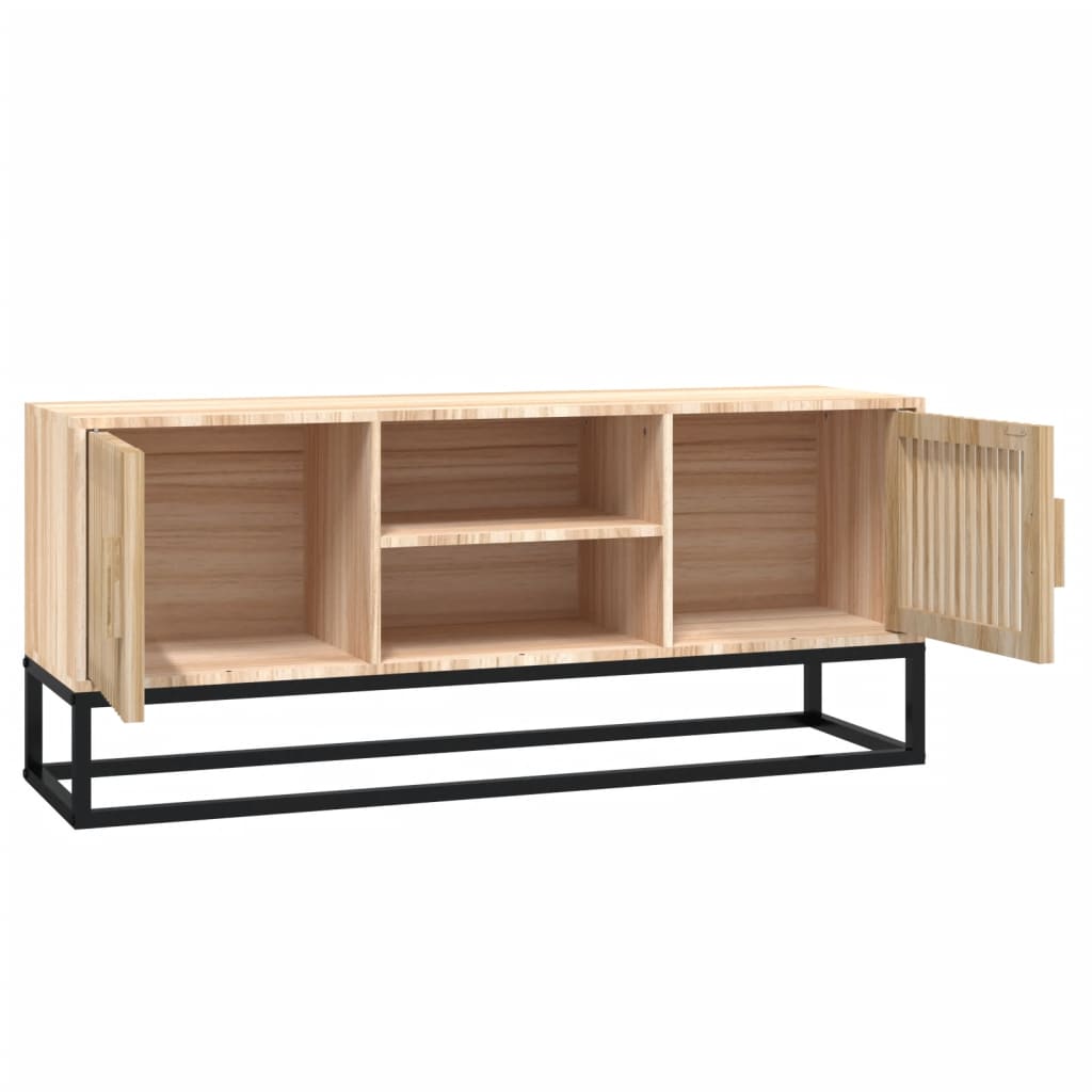 Tv-meubel 105x30x45 cm bewerkt hout en ijzer zwart