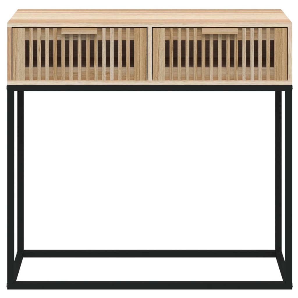 Wandtafel 80x30x75 cm bewerkt hout en ijzer