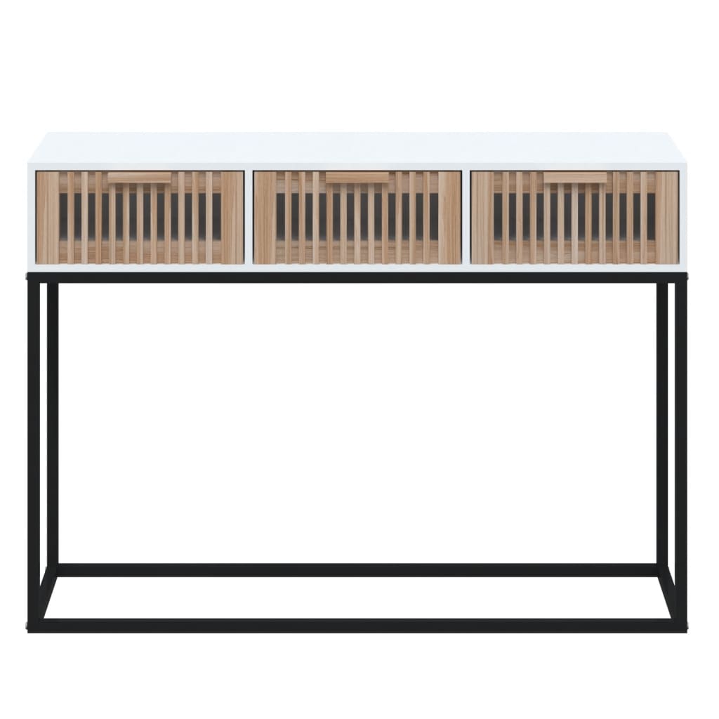 Wandtafel 105x30x75 cm bewerkt hout en ijzer