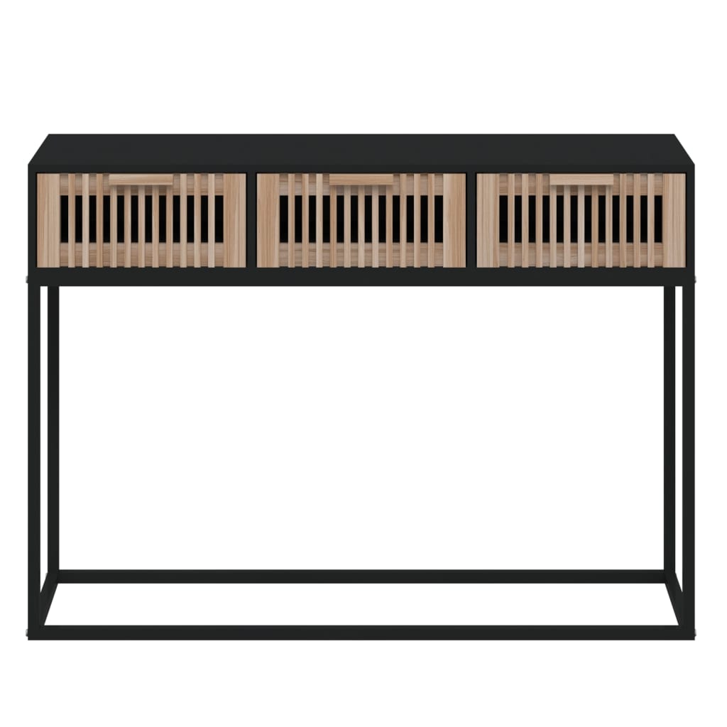 Wandtafel 105x30x75 cm bewerkt hout en ijzer