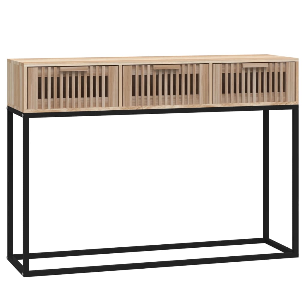 Table murale 105x30x75 cm en bois travaillé et fer