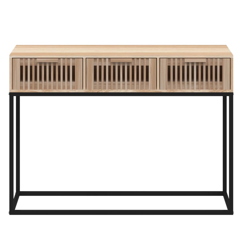 Table murale 105x30x75 cm en bois travaillé et fer