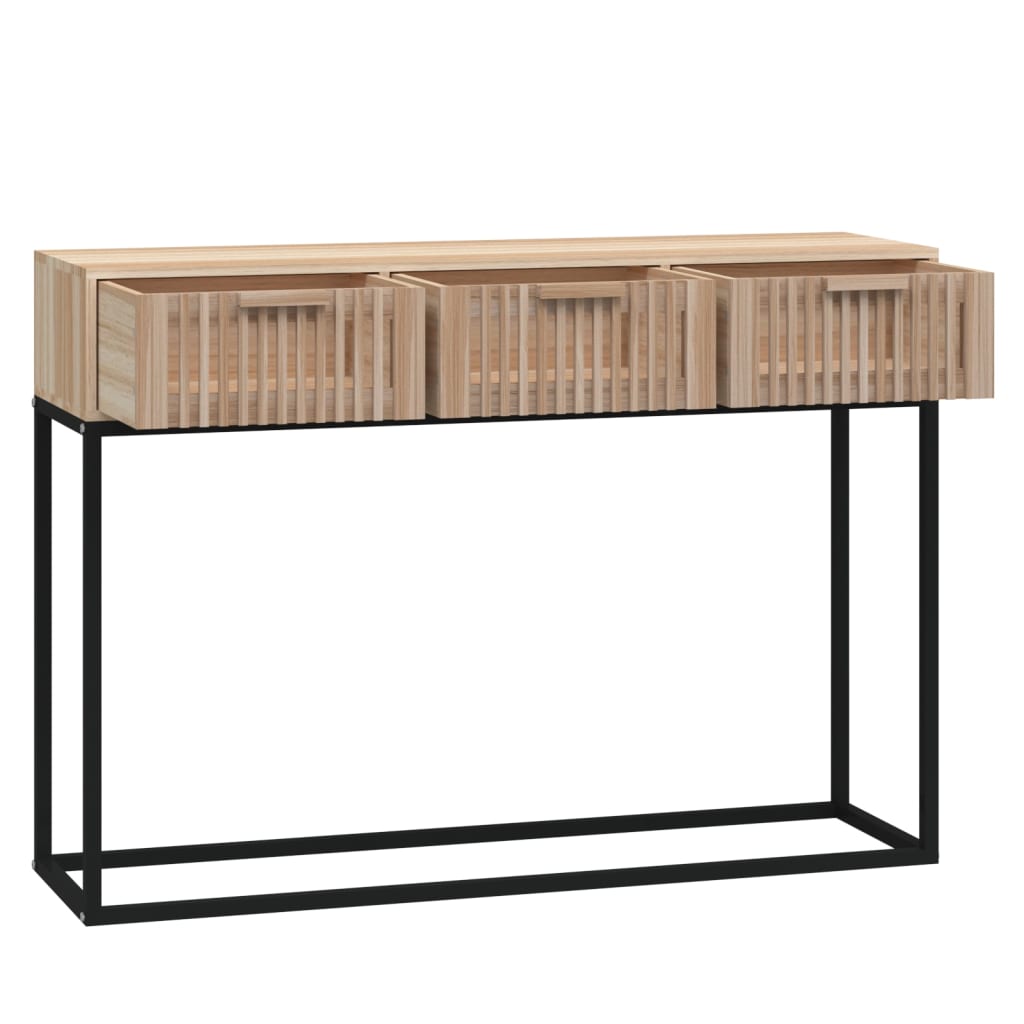 Table murale 105x30x75 cm en bois travaillé et fer