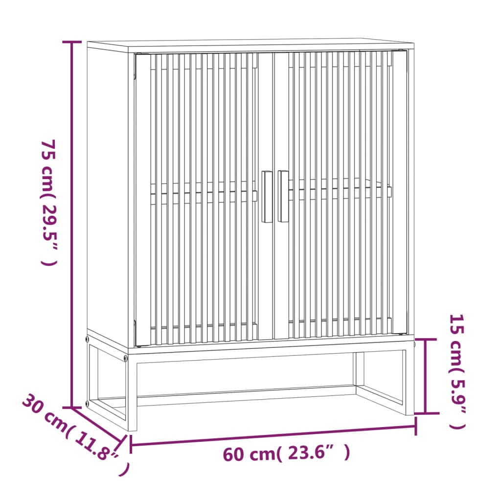 Dressoir 60x30x75 cm bewerkt hout