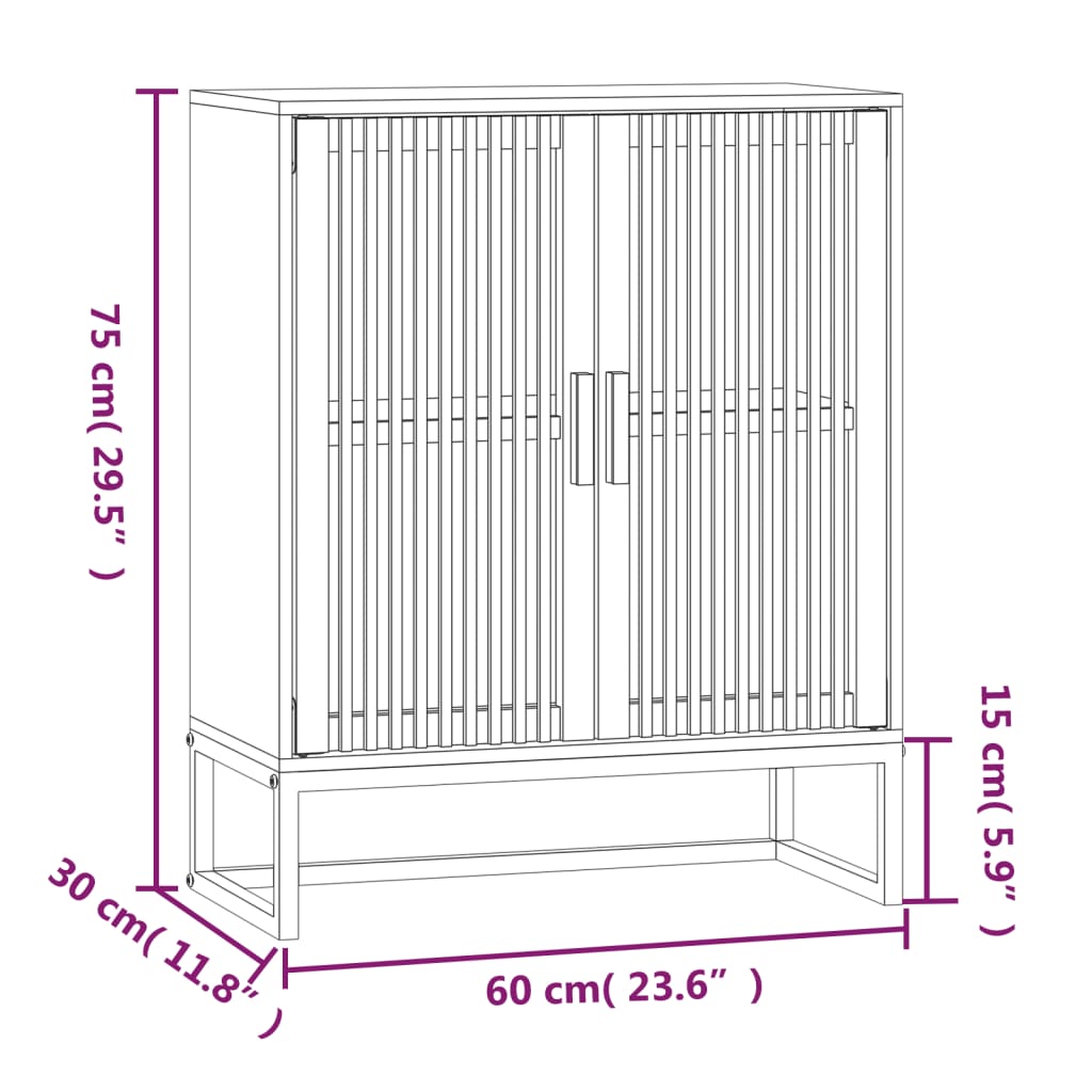 Dressoir 60x30x75 cm bewerkt hout