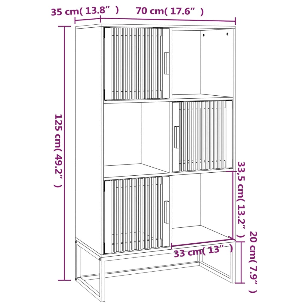 Armoire haute 70x35x125 cm en bois travaillé