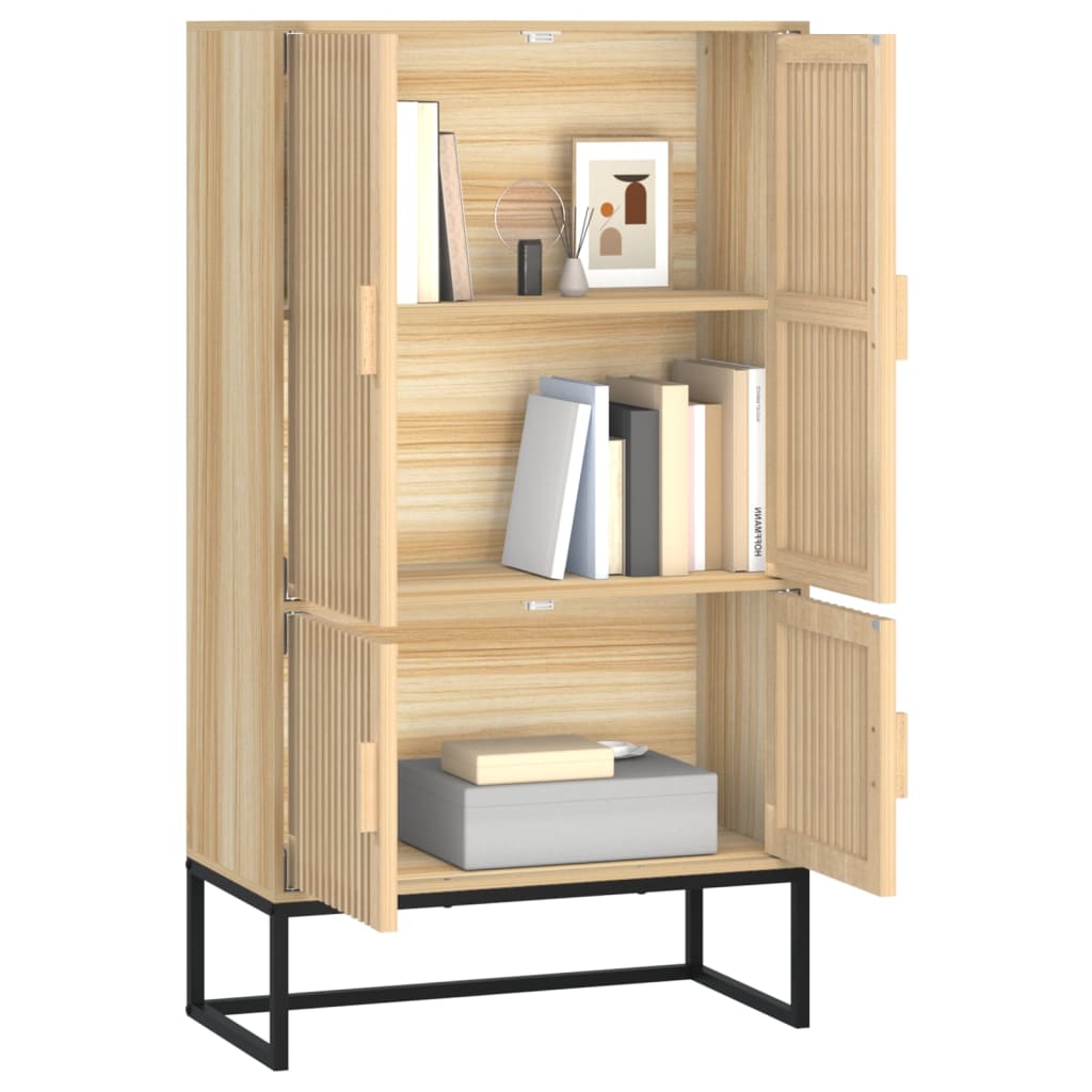 Armoire haute 70x35x125 cm en bois travaillé