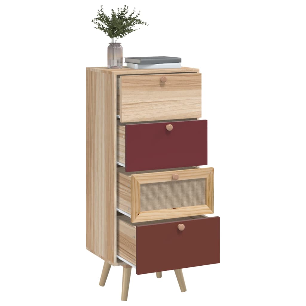 Armoire haute avec tiroirs 40x30x95 cm bois fini