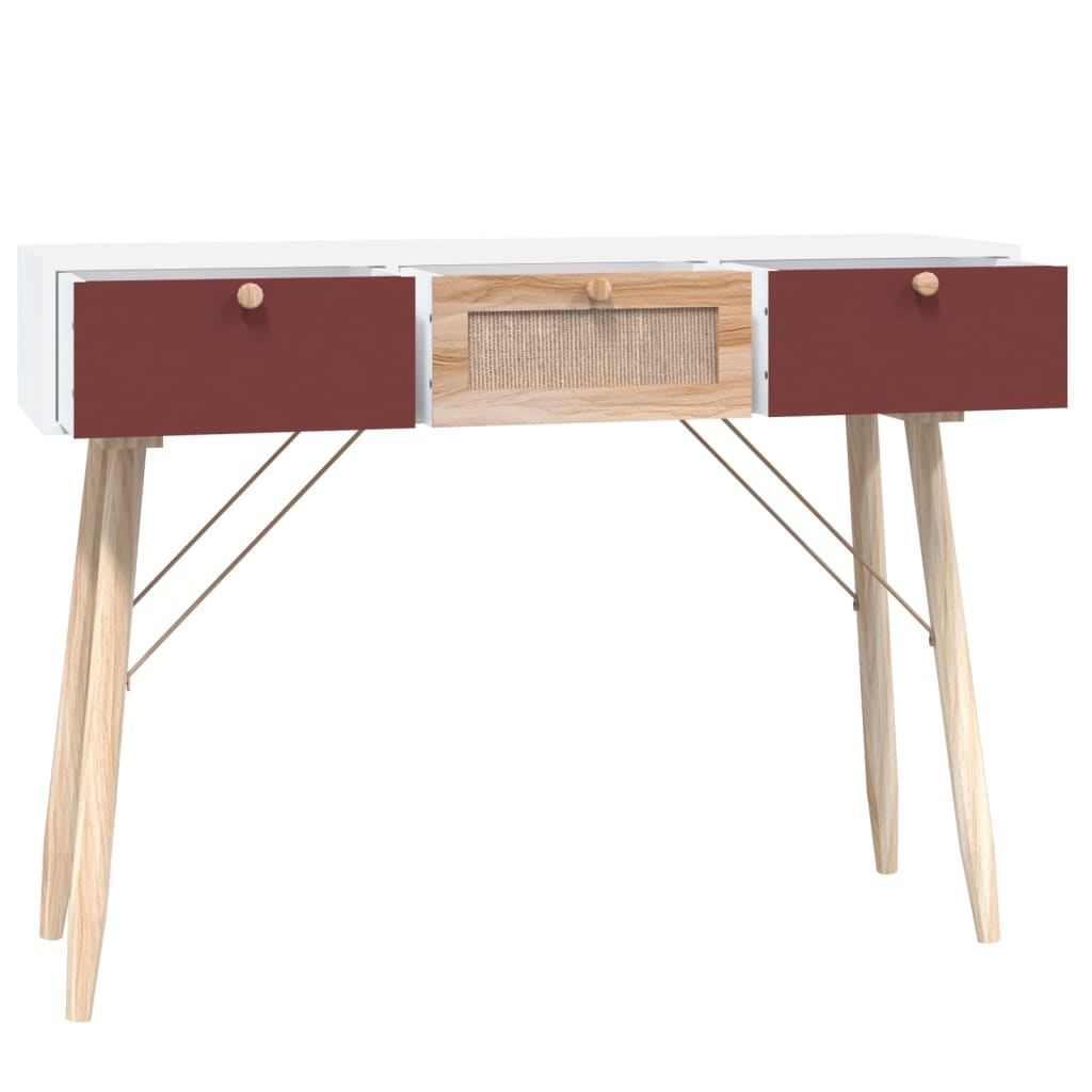 Table murale avec tiroirs 105x30x75 cm bois fini