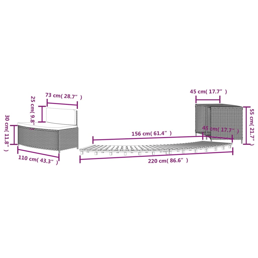 Etagères de rangement 2 pcs poly rotin