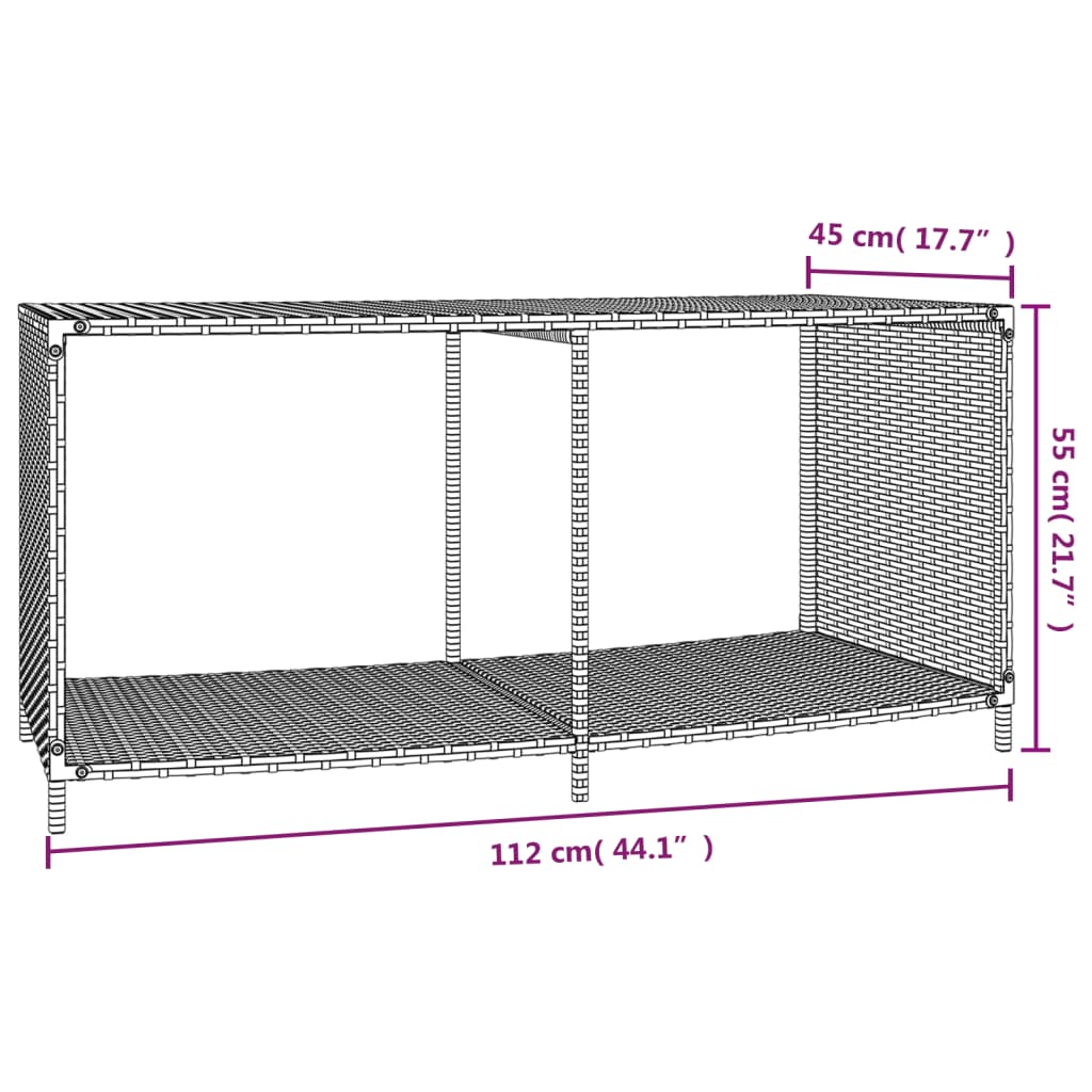 Etagères de rangement 2 pcs poly rotin