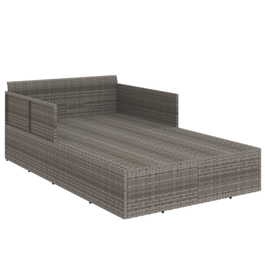 Ligbed met kussens 182x118x63 cm poly rattan