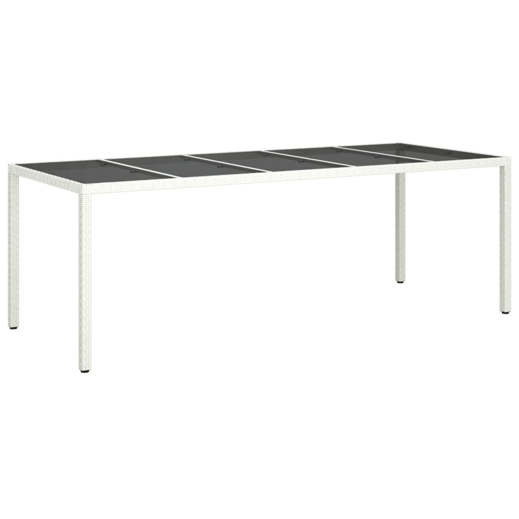 Tuintafel 250x100x75 cm gehard glas en poly rattan