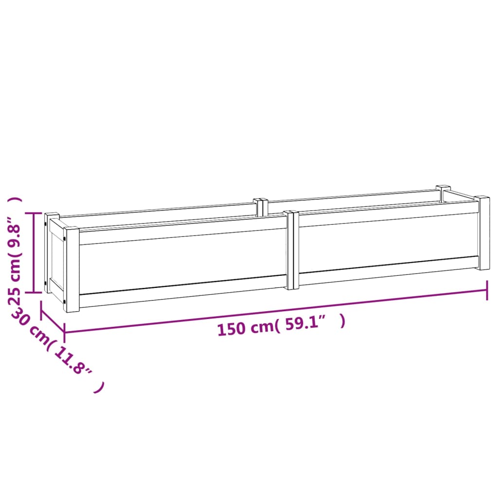 Plantenbak verhoogd 100x50x50 cm massief teakhout