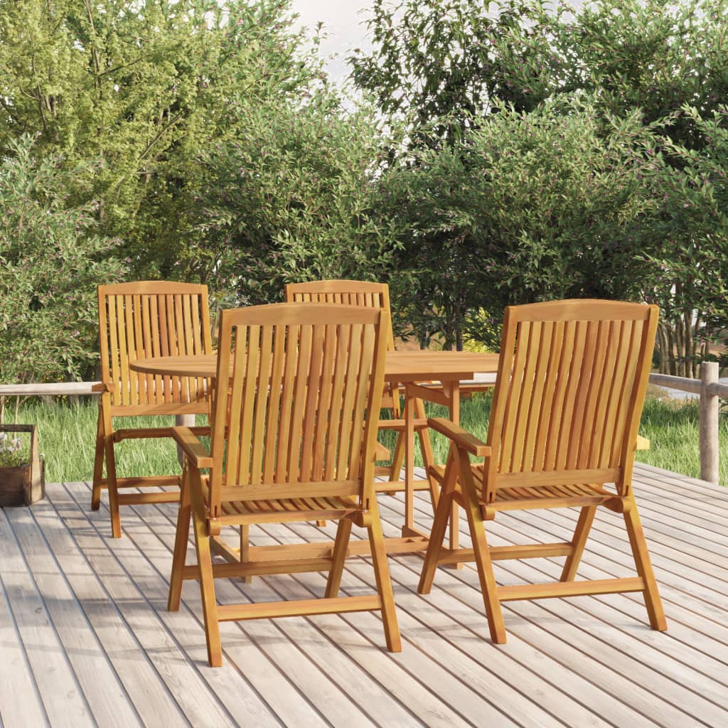 Tuinstoelen 2 st verstelbaar massief teakhout