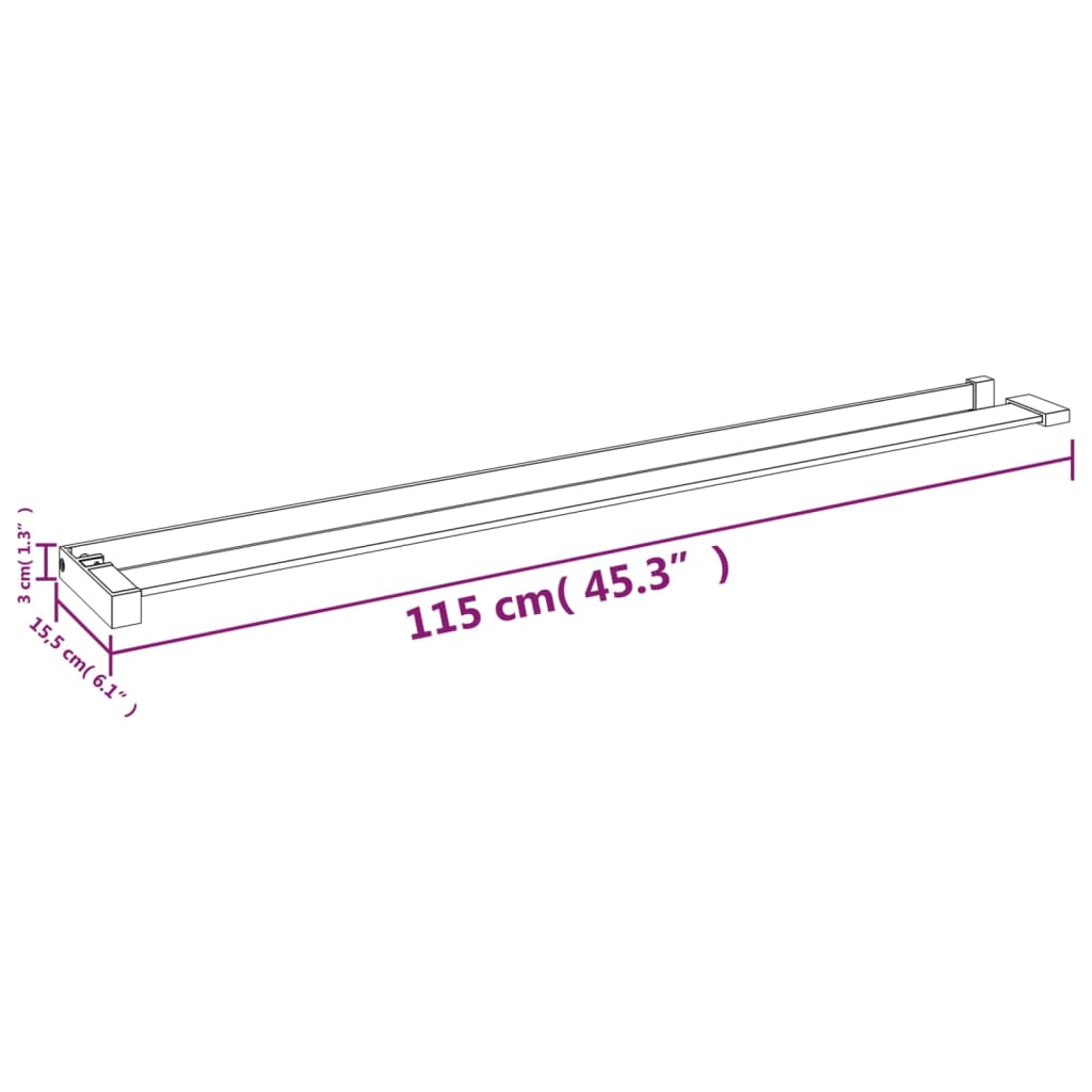 Doucheschap voor inloopdouchewand 115 cm aluminium