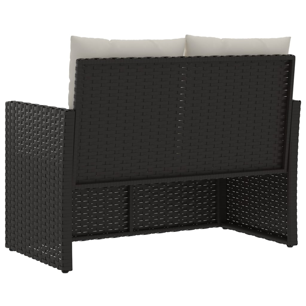 Banc de jardin avec coussins 105 cm poly rotin