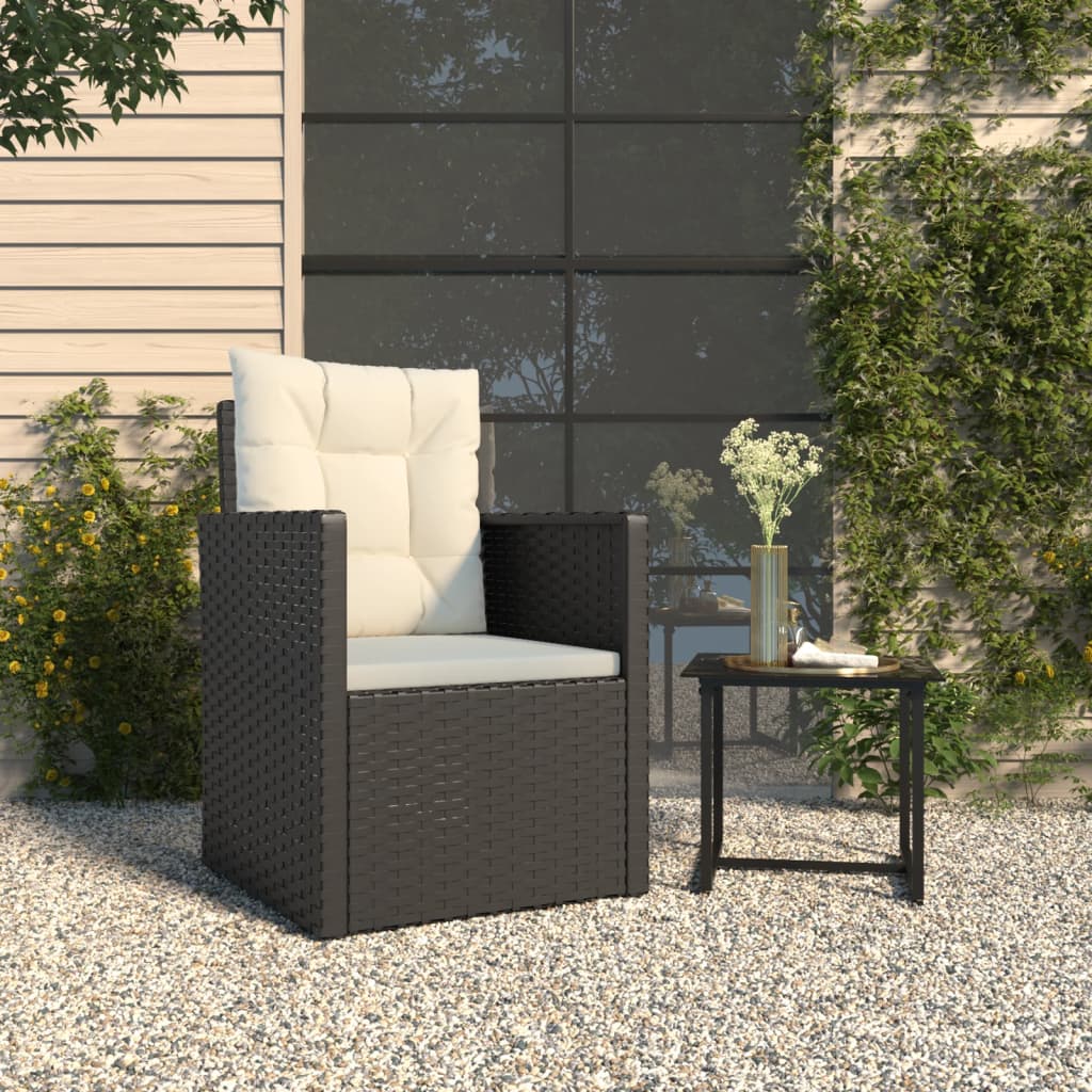 Tuinstoel met kussens poly rattan