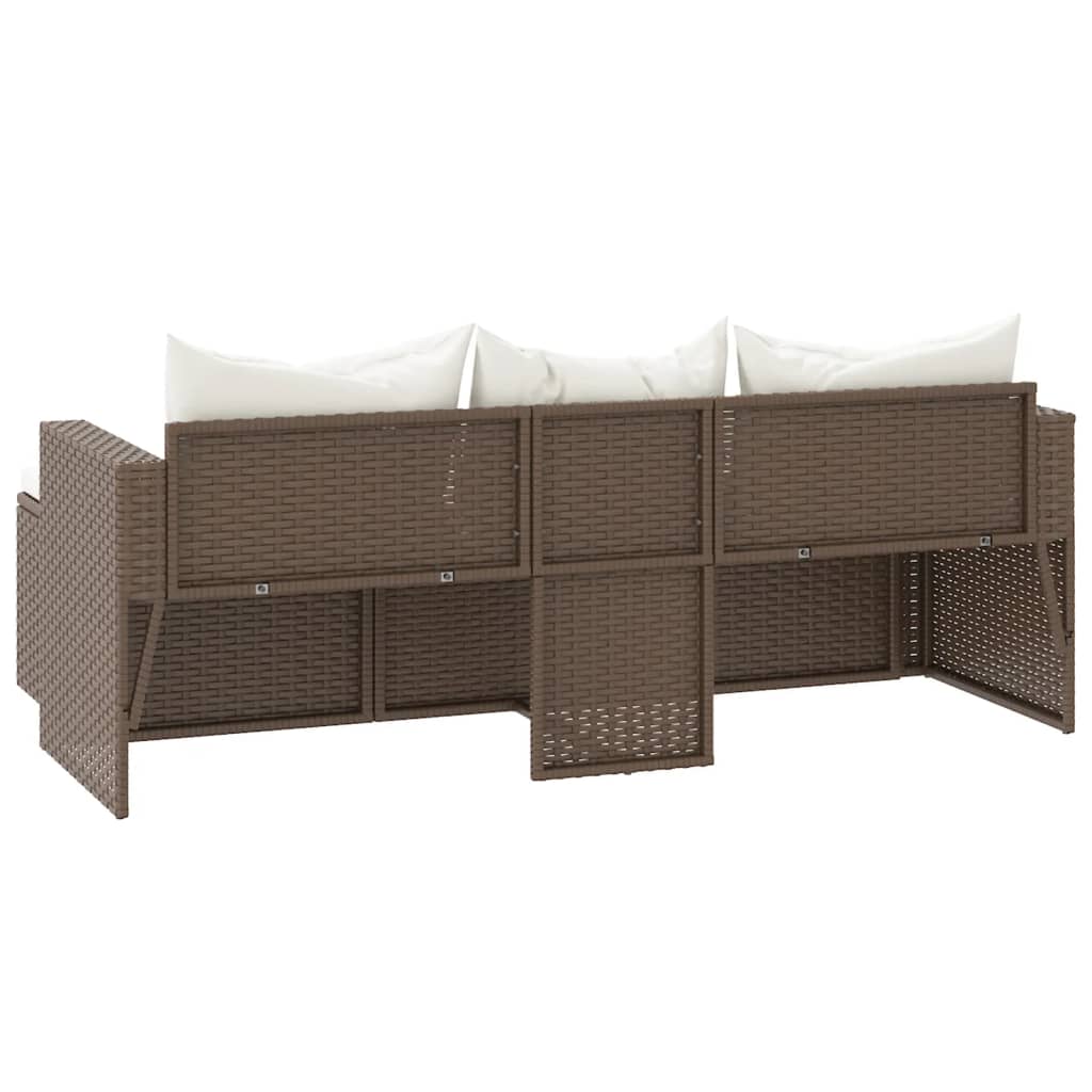 3-delige Loungeset met kussens poly rattan