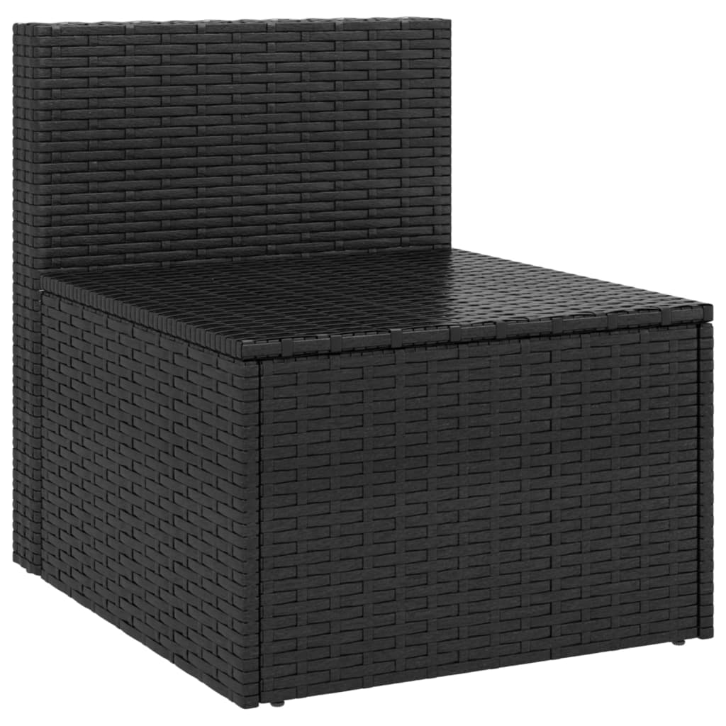 Tuinmiddenbanken met kussens 2 st poly rattan