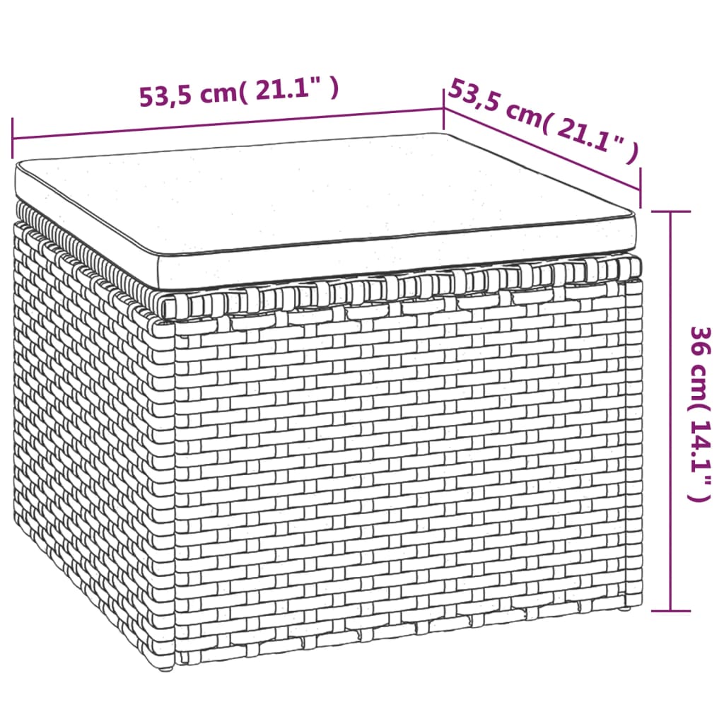 Tuinbank 3-zits met dak en voetenbank poly rattan