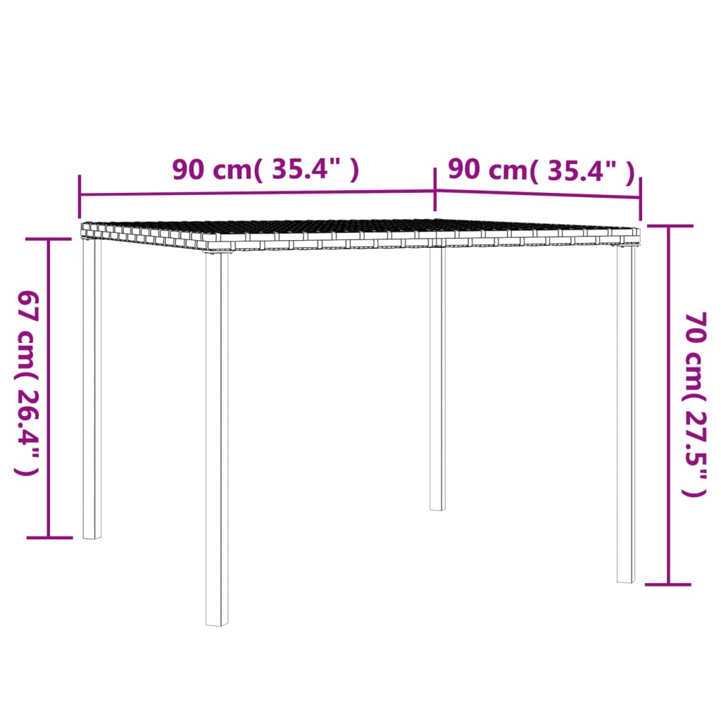 2-delige Tuinset met kussens poly rattan