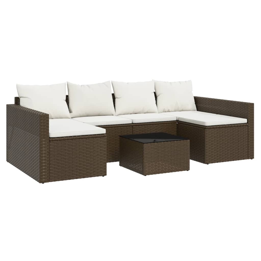 2-delige Loungeset met kussens poly rattan