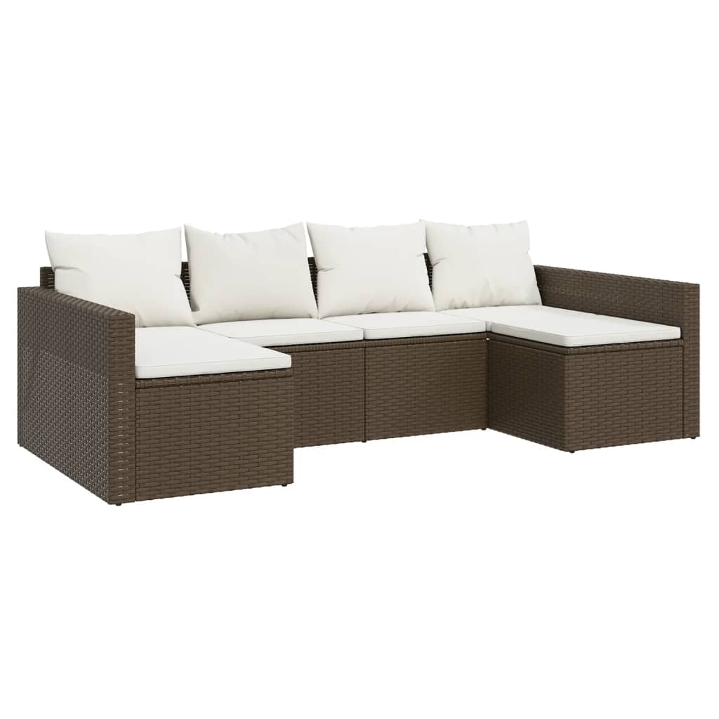 2-delige Loungeset met kussens poly rattan