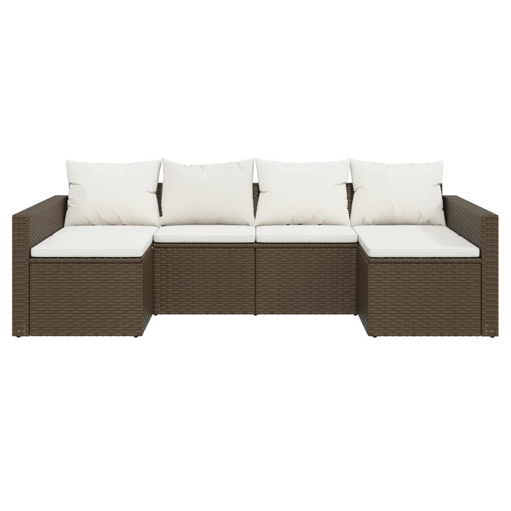 2-delige Loungeset met kussens poly rattan