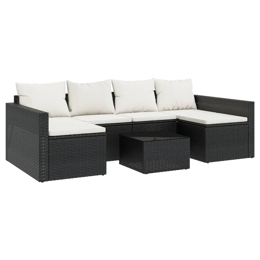 2-delige Loungeset met kussens poly rattan