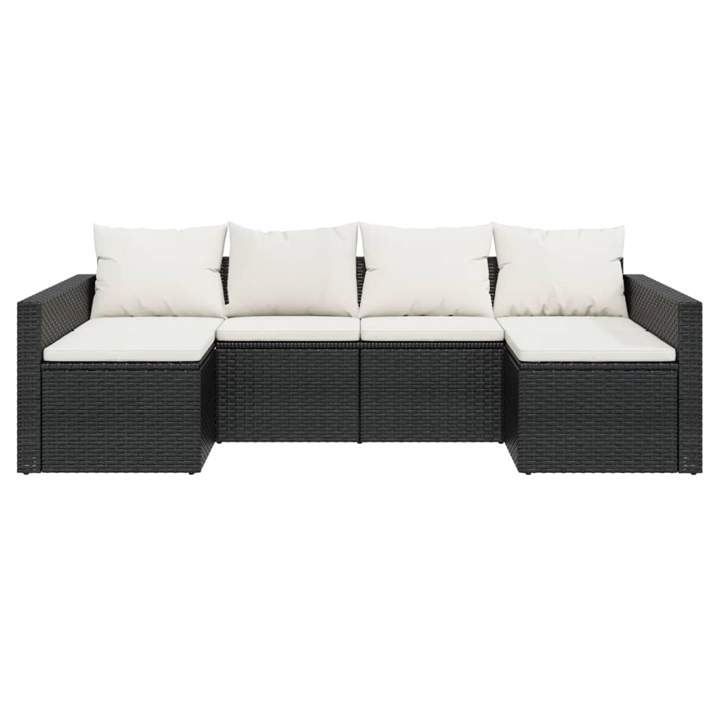 2-delige Loungeset met kussens poly rattan