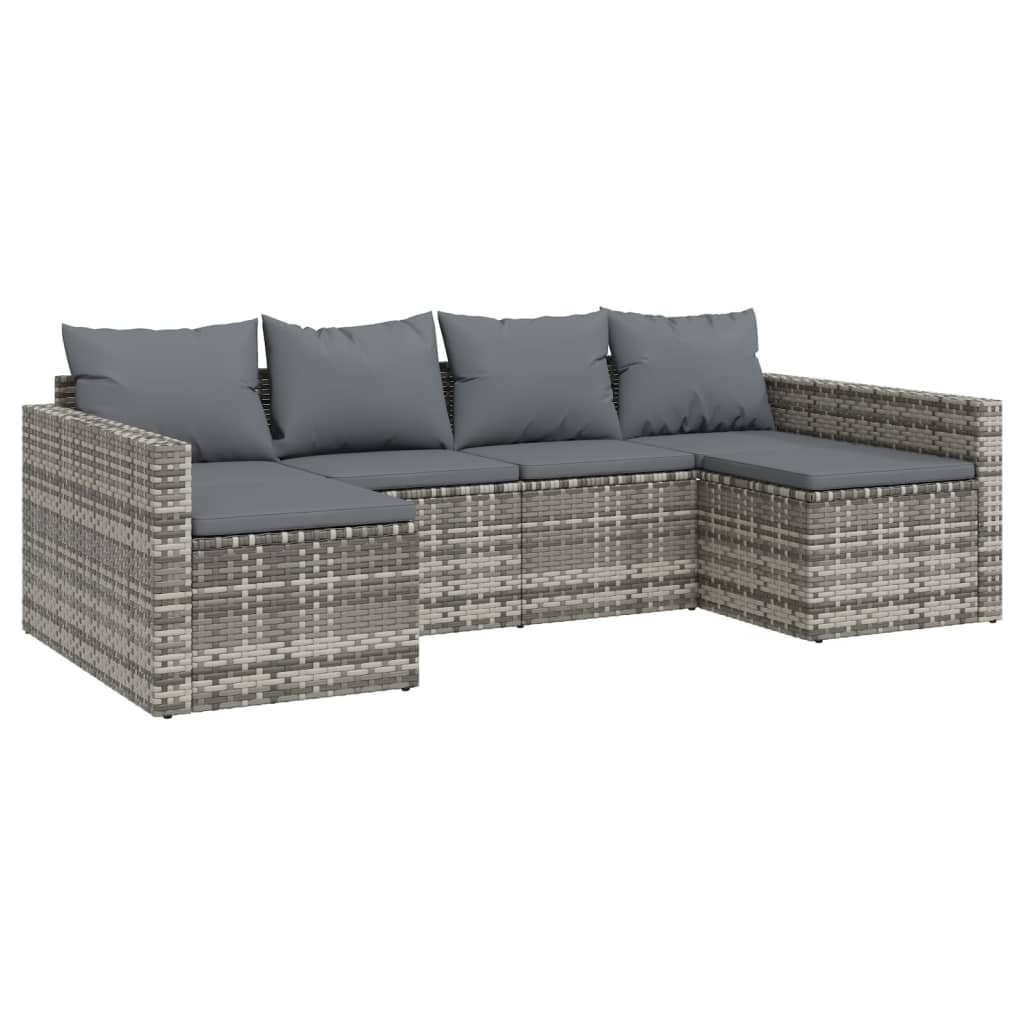 2-delige Loungeset met kussens poly rattan