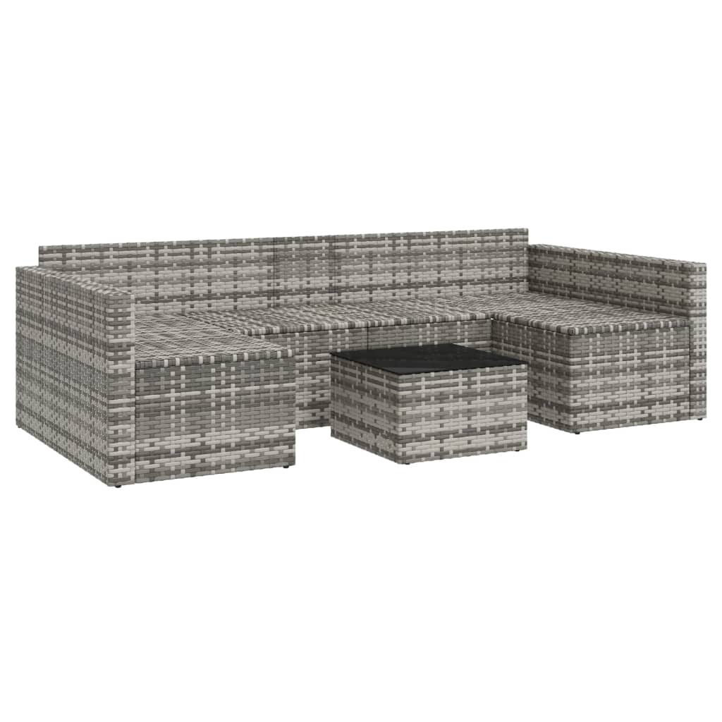 2-delige Loungeset met kussens poly rattan