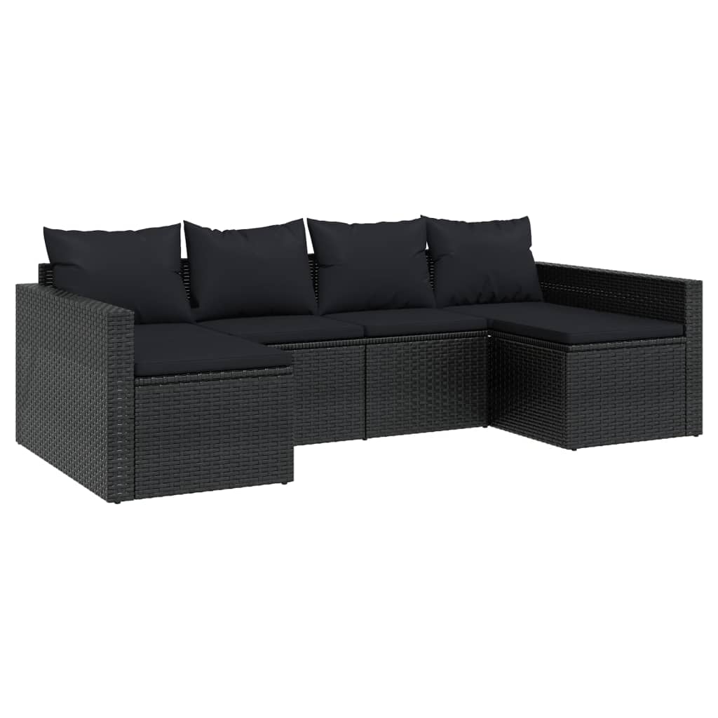 2-delige Loungeset met kussens poly rattan