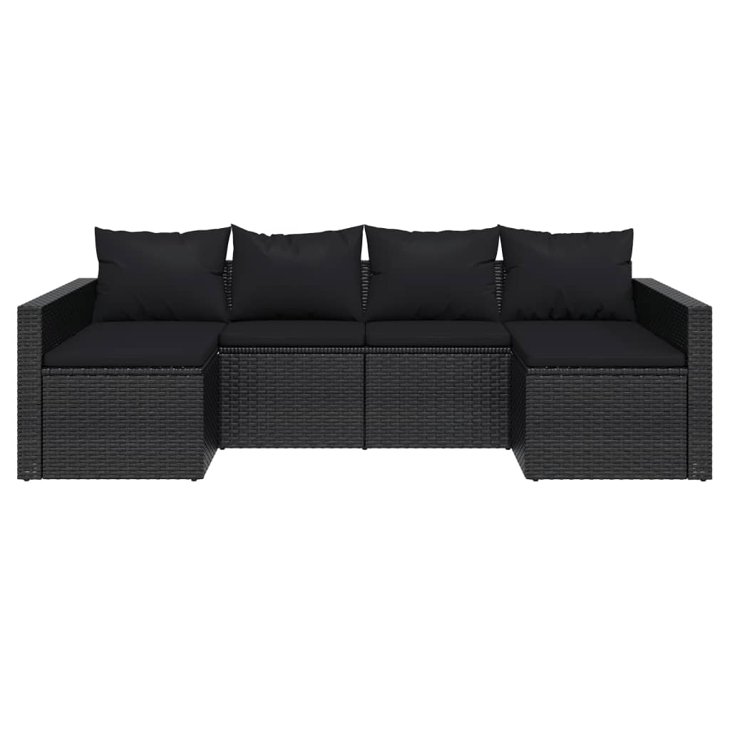 2-delige Loungeset met kussens poly rattan