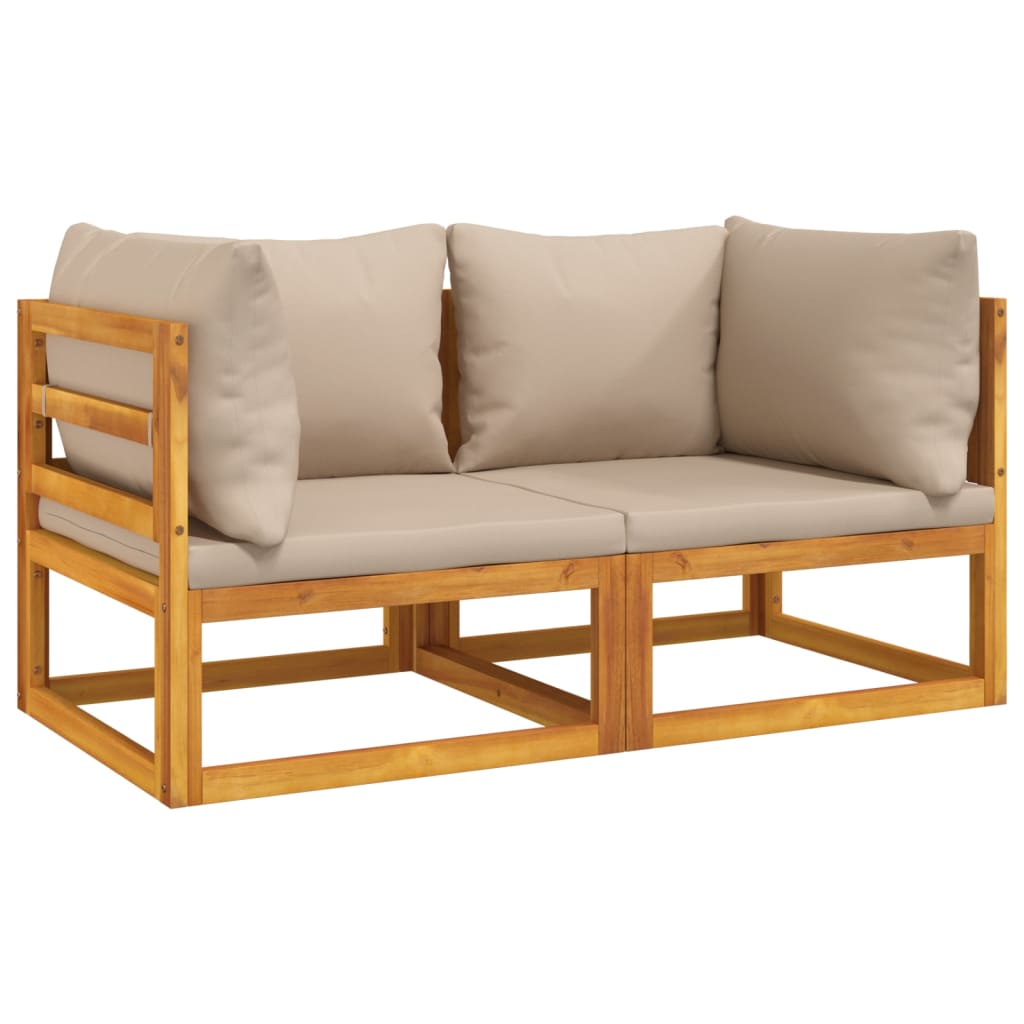 Repose-pieds avec coussin en bois d'acacia massif