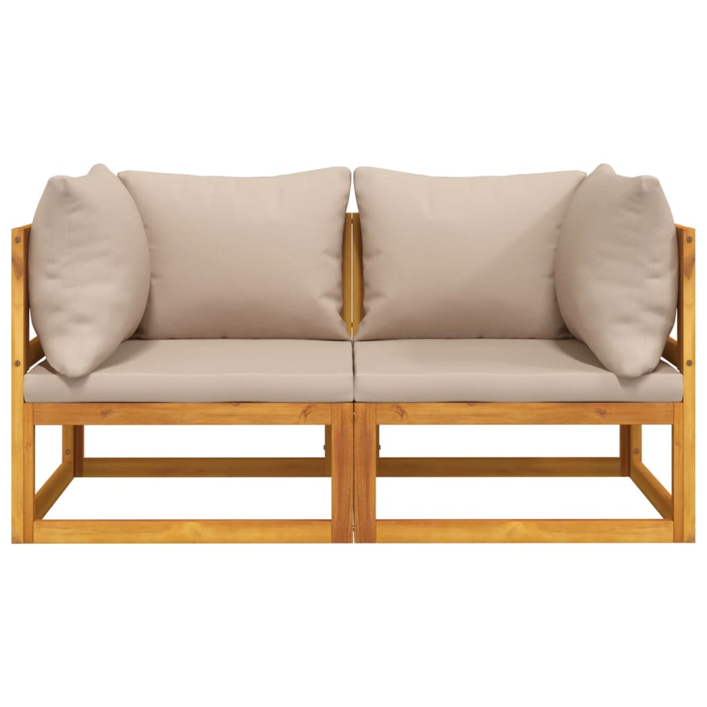 Repose-pieds avec coussin en bois d'acacia massif