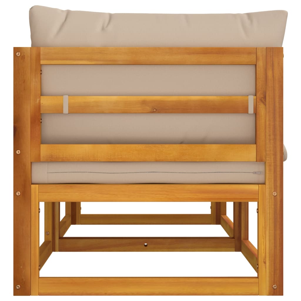 Repose-pieds avec coussin en bois d'acacia massif