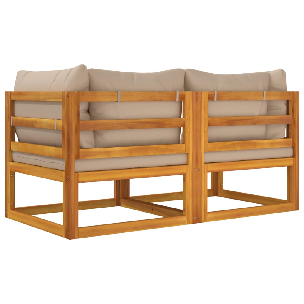 Repose-pieds avec coussin en bois d'acacia massif