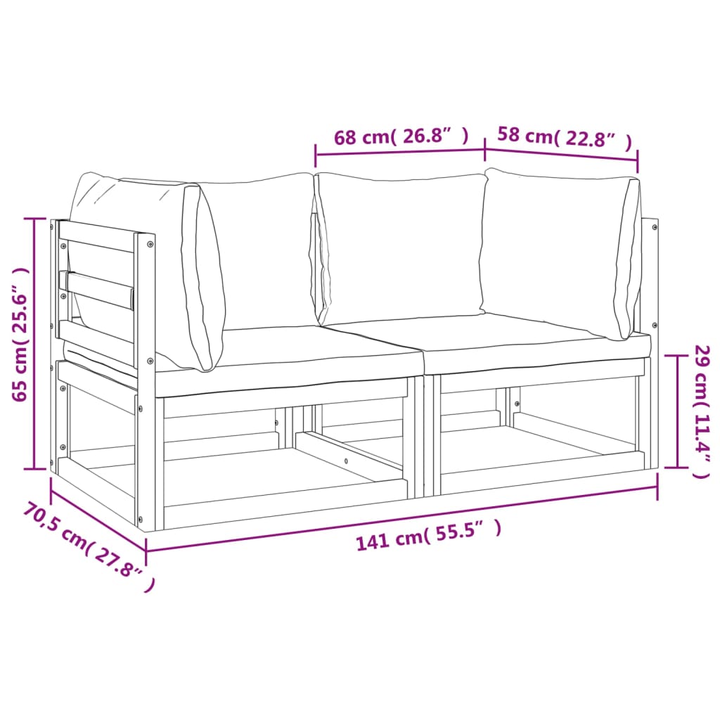 Repose-pieds avec coussin en bois d'acacia massif